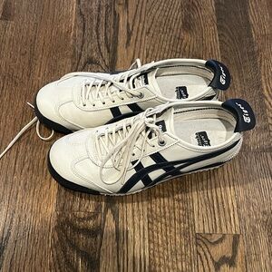 Onitsuka Tiger Mexico 66 Leather Sneakers - Cream and Navy